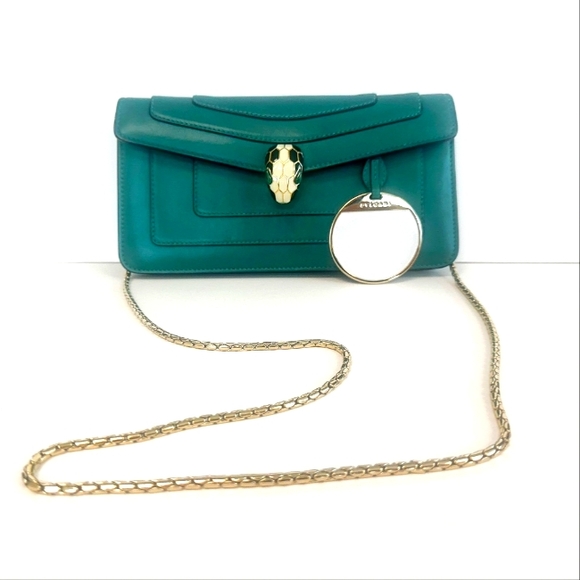 Bulgari Serpenti Forever Small Green Pre-loved with Mirror - Picture 1 of 12
